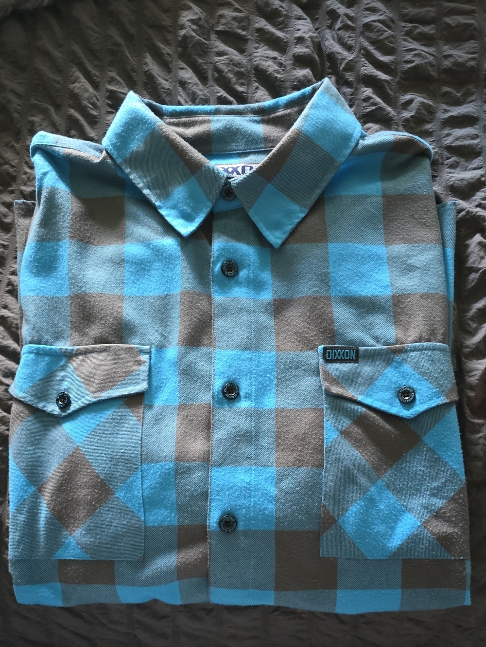 DIXXON The Pier ONE Blue & Gray Buffalo Plaid Button-Down Shirt